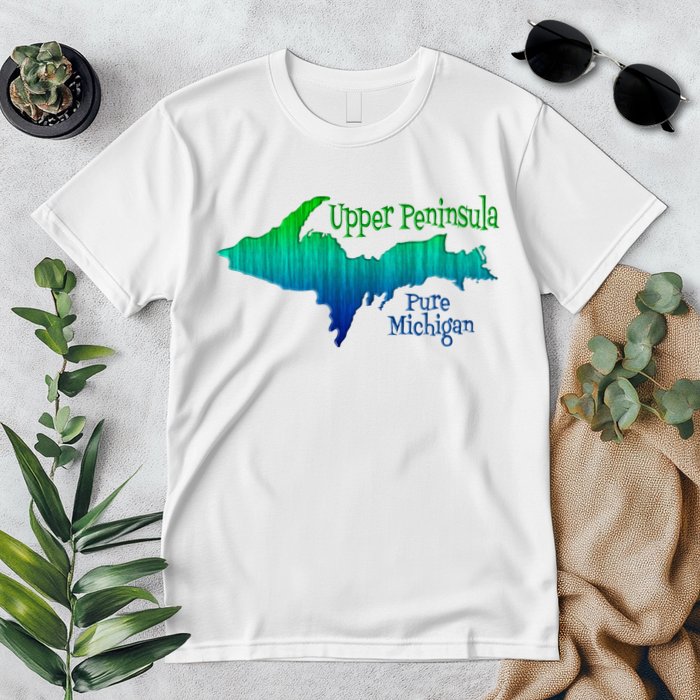 Up Upper Peninsula Michigan Ombre Yoopers 906 Premium T-Shirt
