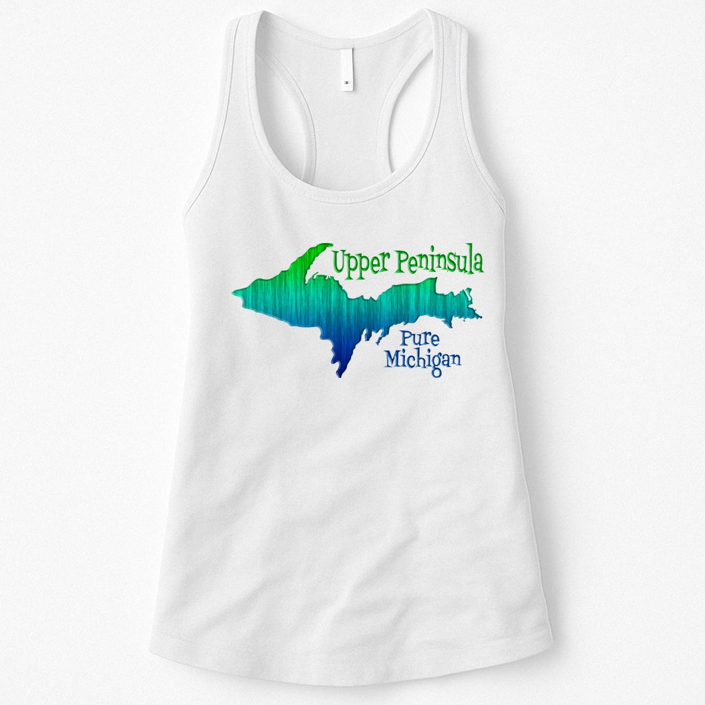 Up Upper Peninsula Michigan Ombre Yoopers 906 Womens Tank Top