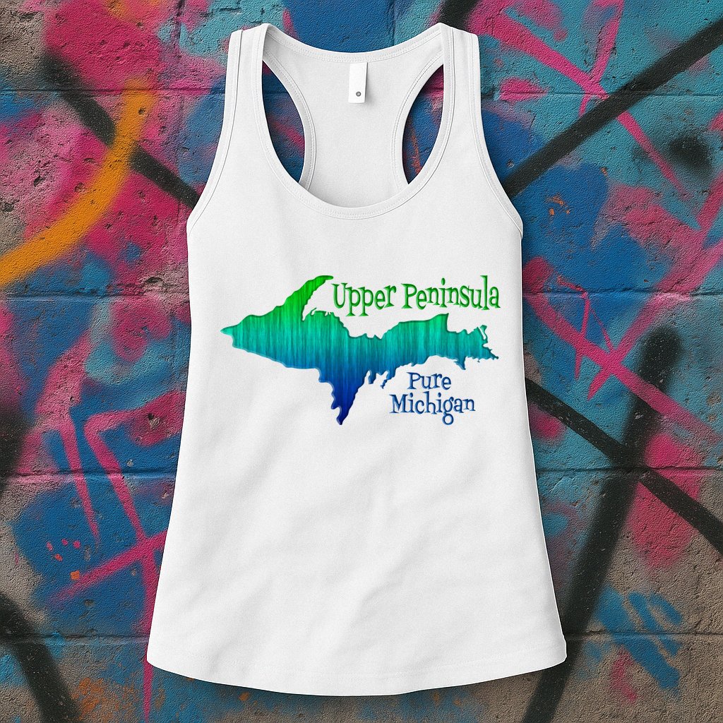 Up Upper Peninsula Michigan Ombre Yoopers 906 Womens Tank Top