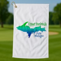 Up Upper Peninsula Michigan Ombre Yoopers 906 Golf Towel