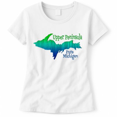 Up Upper Peninsula Michigan Ombre Yoopers 906 Womens T-Shirt