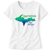 Up Upper Peninsula Michigan Ombre Yoopers 906 Womens T-Shirt