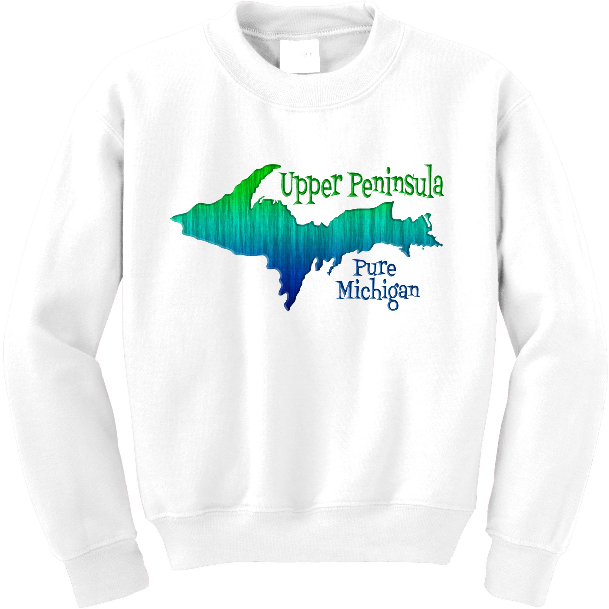 Up Upper Peninsula Michigan Ombre Yoopers 906 Kids Sweatshirt
