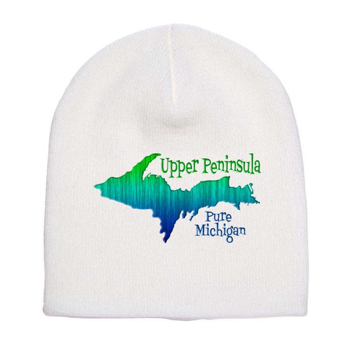 Up Upper Peninsula Michigan Ombre Yoopers 906 Short Acrylic Beanie