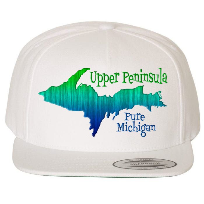 Up Upper Peninsula Michigan Ombre Yoopers 906 Wool Snapback Cap