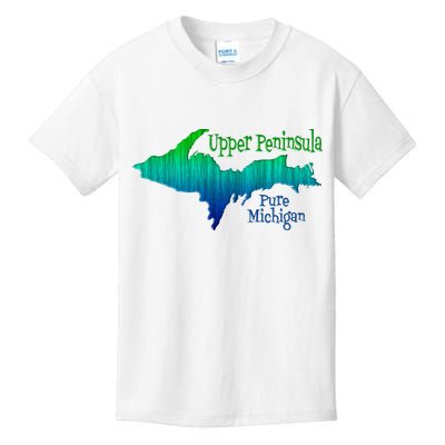 Up Upper Peninsula Michigan Ombre Yoopers 906 Kids T-Shirt