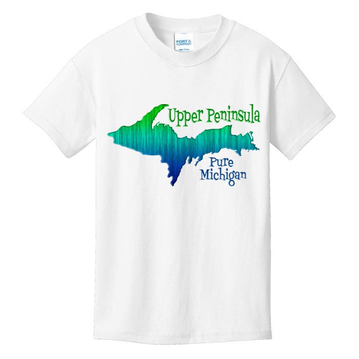 Up Upper Peninsula Michigan Ombre Yoopers 906 Kids T-Shirt