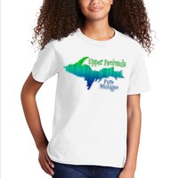 Up Upper Peninsula Michigan Ombre Yoopers 906 Kids T-Shirt
