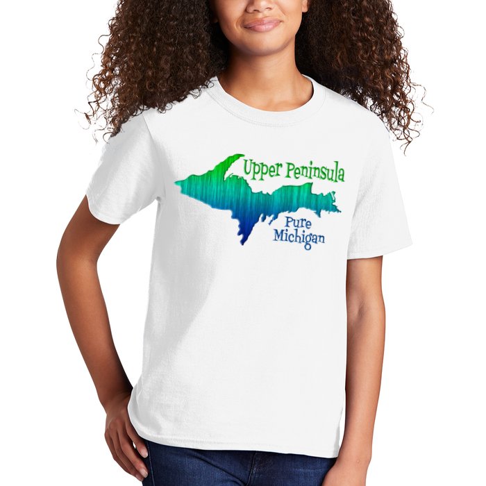 Up Upper Peninsula Michigan Ombre Yoopers 906 Kids T-Shirt