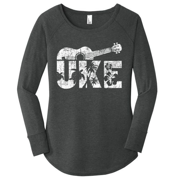 Uke Ukulele Player Ukulelist Music Guitarist Women's Perfect Tri Tunic Long Sleeve Shirt