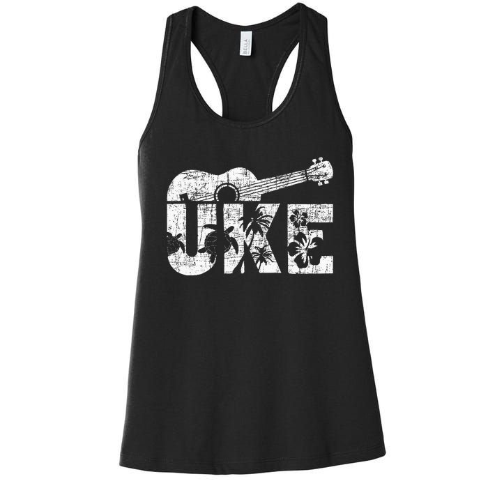 Uke Ukulele Player Ukulelist Music Guitarist Women's Racerback Tank