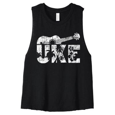 Uke Ukulele Player Ukulelist Music Guitarist Women's Racerback Cropped Tank