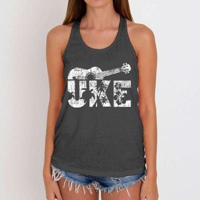 Uke Ukulele Player Ukulelist Music Guitarist Women's Knotted Racerback Tank