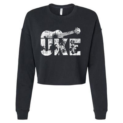 Uke Ukulele Player Ukulelist Music Guitarist Cropped Pullover Crew