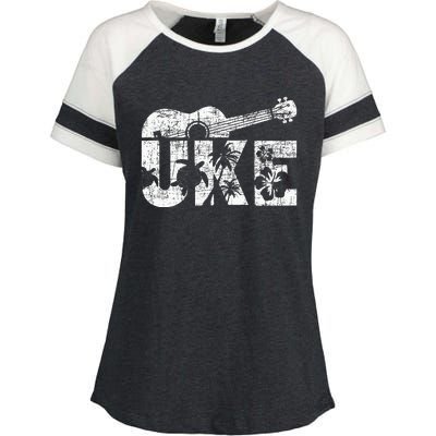 Uke Ukulele Player Ukulelist Music Guitarist Enza Ladies Jersey Colorblock Tee