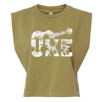 Uke Ukulele Player Ukulelist Music Guitarist Garment-Dyed Women's Muscle Tee