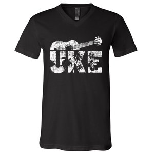 Uke Ukulele Player Ukulelist Music Guitarist V-Neck T-Shirt