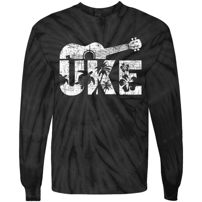 Uke Ukulele Player Ukulelist Music Guitarist Tie-Dye Long Sleeve Shirt