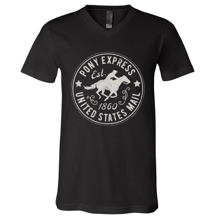 Usps Usps Pony Express V-Neck T-Shirt