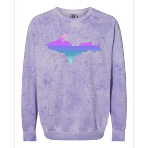 Up Upper Peninsula Michigan Ombre Yoopers 906 Colorblast Crewneck Sweatshirt