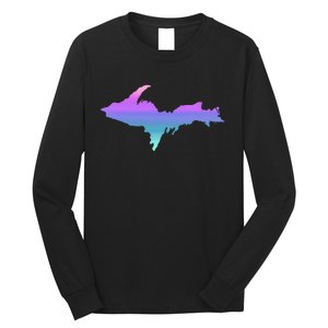 Up Upper Peninsula Michigan Ombre Yoopers 906 Long Sleeve Shirt