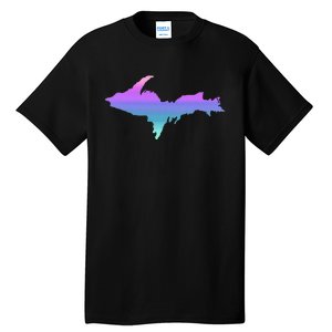 Up Upper Peninsula Michigan Ombre Yoopers 906 Tall T-Shirt