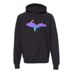 Up Upper Peninsula Michigan Ombre Yoopers 906 Premium Hoodie