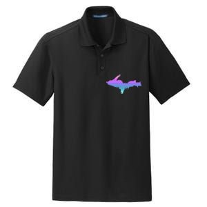 Up Upper Peninsula Michigan Ombre Yoopers 906 Dry Zone Grid Polo