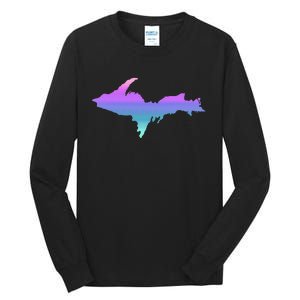 Up Upper Peninsula Michigan Ombre Yoopers 906 Tall Long Sleeve T-Shirt