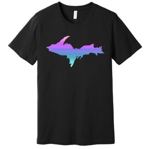 Up Upper Peninsula Michigan Ombre Yoopers 906 Premium T-Shirt