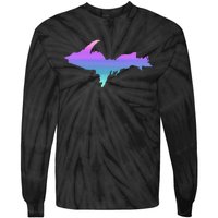 Up Upper Peninsula Michigan Ombre Yoopers 906 Tie-Dye Long Sleeve Shirt