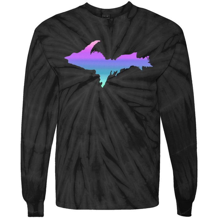 Up Upper Peninsula Michigan Ombre Yoopers 906 Tie-Dye Long Sleeve Shirt