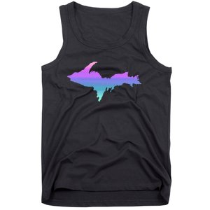 Up Upper Peninsula Michigan Ombre Yoopers 906 Tank Top