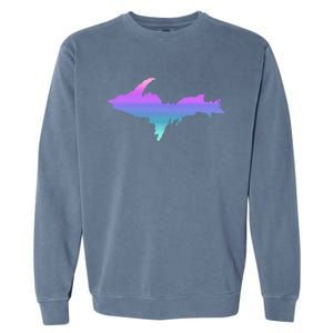 Up Upper Peninsula Michigan Ombre Yoopers 906 Garment-Dyed Sweatshirt