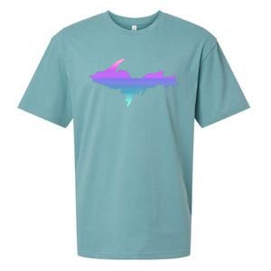 Up Upper Peninsula Michigan Ombre Yoopers 906 Sueded Cloud Jersey T-Shirt