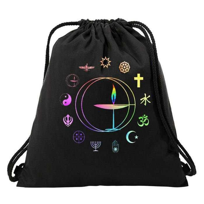 Unitarian Universalist Rainbow Uu Chalice Drawstring Bag