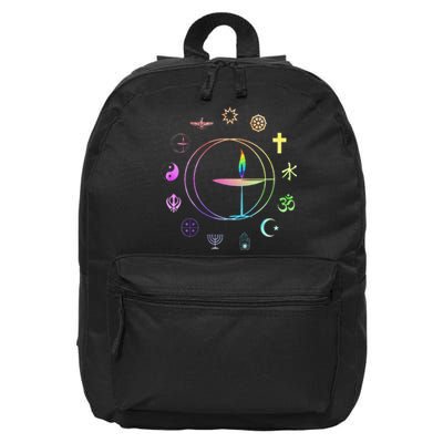 Unitarian Universalist Rainbow Uu Chalice 16 in Basic Backpack