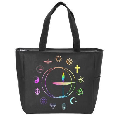 Unitarian Universalist Rainbow Uu Chalice Zip Tote Bag