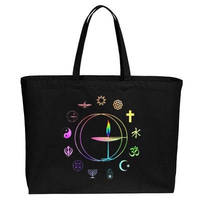 Unitarian Universalist Rainbow Uu Chalice Cotton Canvas Jumbo Tote