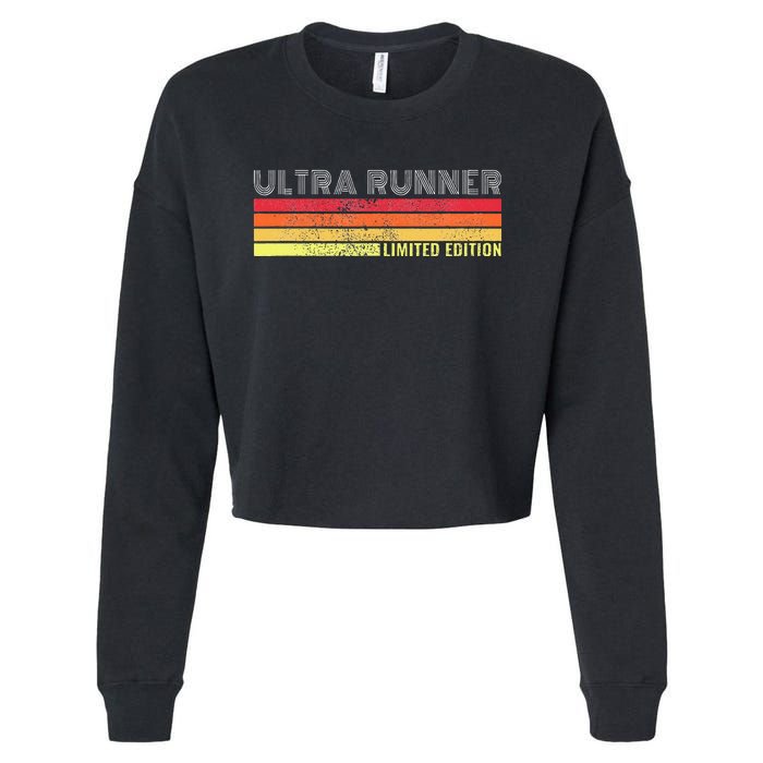 Ultramarathon Ultra Running Retro Marathon Ultra Runner Cropped Pullover Crew