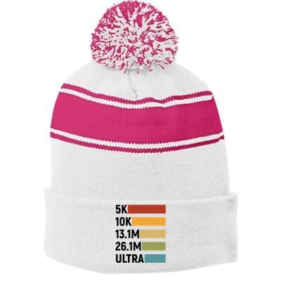 Ultramarathon Ultra Running Ultra Marathon Runner Cute Gift Stripe Pom Pom Beanie