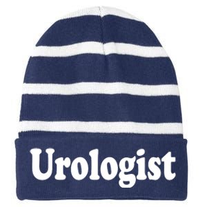 Urologist Striped Beanie with Solid Band