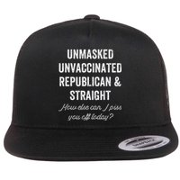 Unmask Unvaccinated Republican & Straight Anti Vax Freedom Flat Bill Trucker Hat