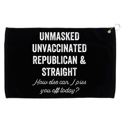 Unmask Unvaccinated Republican & Straight Anti Vax Freedom Grommeted Golf Towel