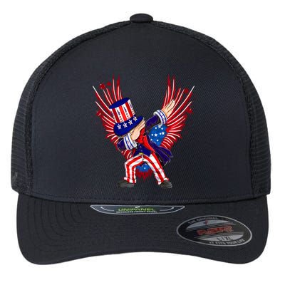 Usa Uncle Sam Dabbing 4 July Independence Day Gift Flexfit Unipanel Trucker Cap