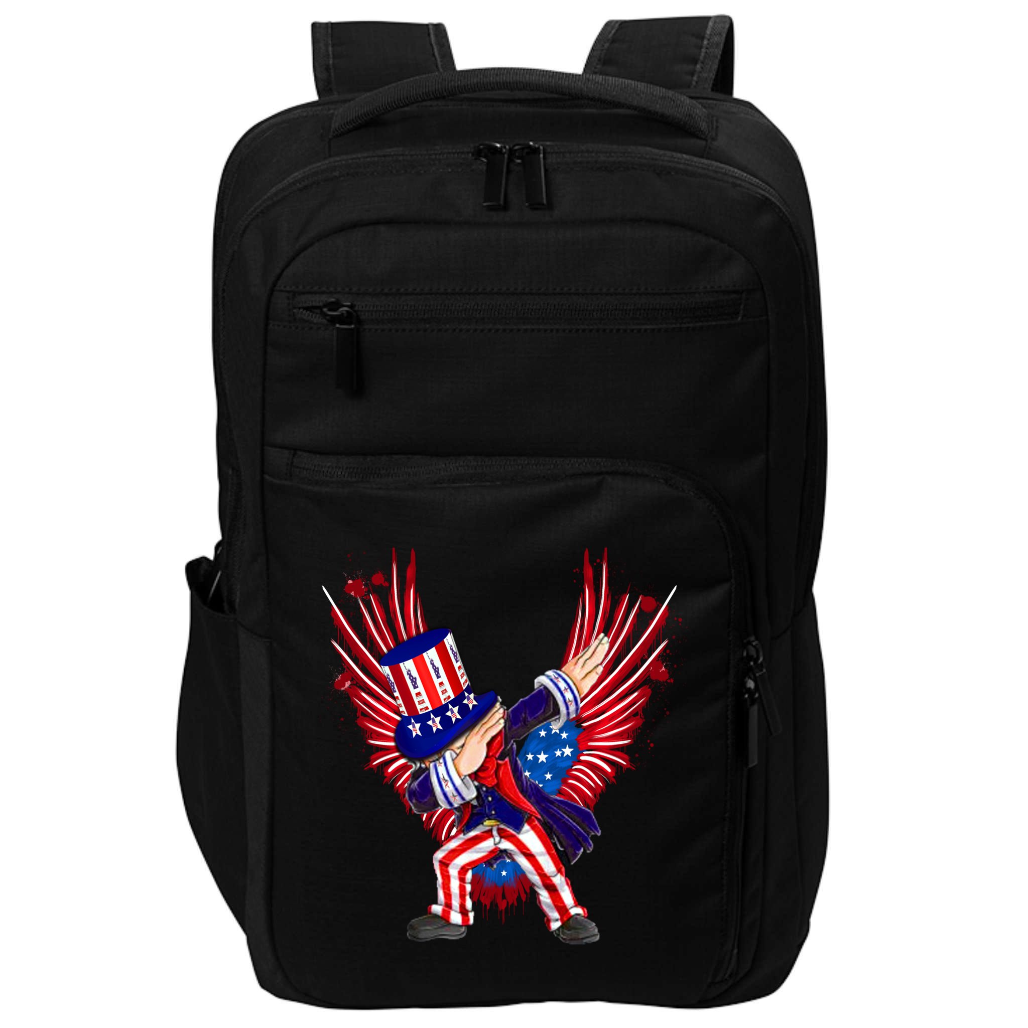 Usa Uncle Sam Dabbing 4 July Independence Day Gift Impact Tech Backpack