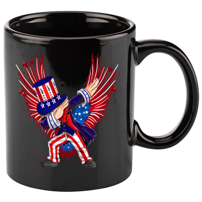Usa Uncle Sam Dabbing 4 July Independence Day Gift 11oz C Handle Ceramic Mug