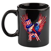 Usa Uncle Sam Dabbing 4 July Independence Day Gift 11oz C Handle Ceramic Mug
