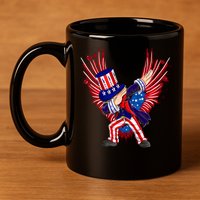 Usa Uncle Sam Dabbing 4 July Independence Day Gift 11oz C Handle Ceramic Mug