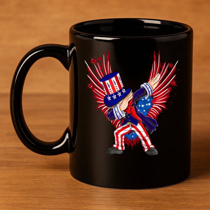 Usa Uncle Sam Dabbing 4 July Independence Day Gift 11oz C Handle Ceramic Mug